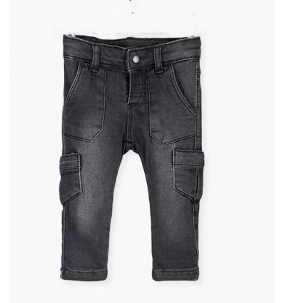 Jeans morbidi con tasconi laterali grigio scuro