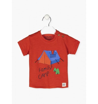 T-Shirt family camp rosso 