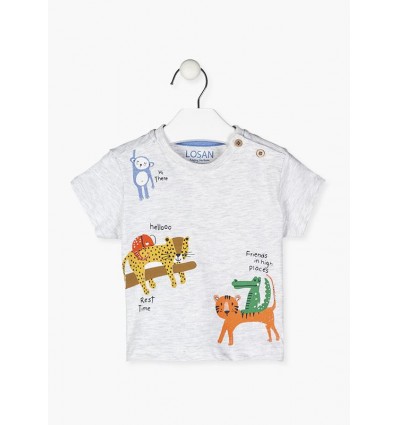 T-Shirt Animals Grigio Melange